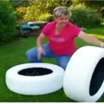 Woman cuts old pallet into 3 pieces. Her creation is so nice for the yard